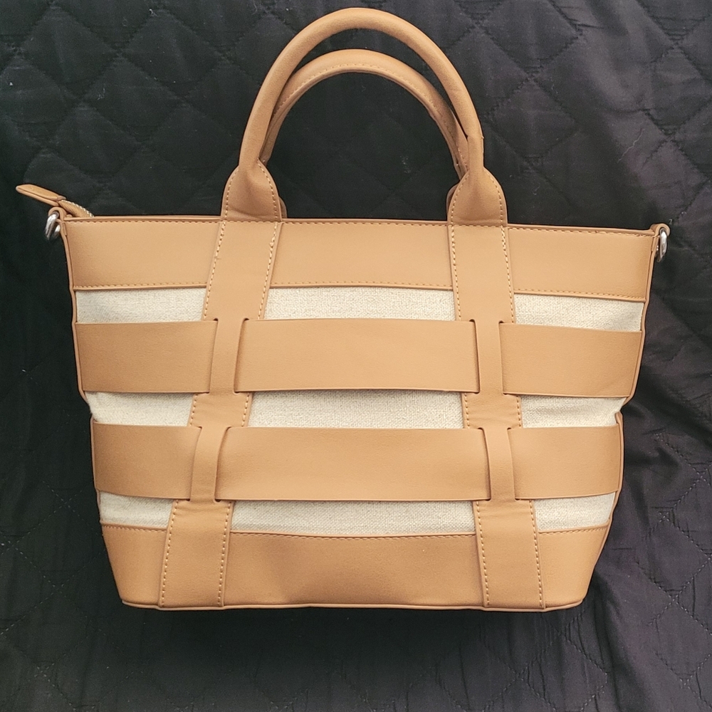 Miztique Brown Woven Cross Body Bag